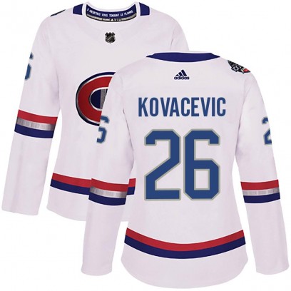 Women's Authentic Montreal Canadiens Johnathan Kovacevic Adidas 2017 100 Classic Jersey - White