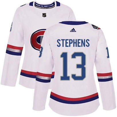 Women's Authentic Montreal Canadiens Mitchell Stephens Adidas 2017 100 Classic Jersey - White