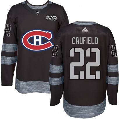 Men's Authentic Montreal Canadiens Cole Caufield 1917-2017 100th Anniversary Jersey - Black