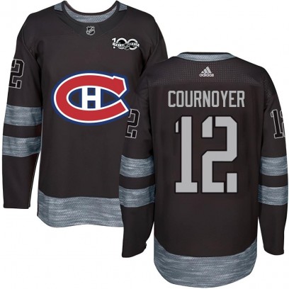 Men's Authentic Montreal Canadiens Yvan Cournoyer 1917-2017 100th Anniversary Jersey - Black