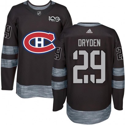 Men's Authentic Montreal Canadiens Ken Dryden 1917-2017 100th Anniversary Jersey - Black