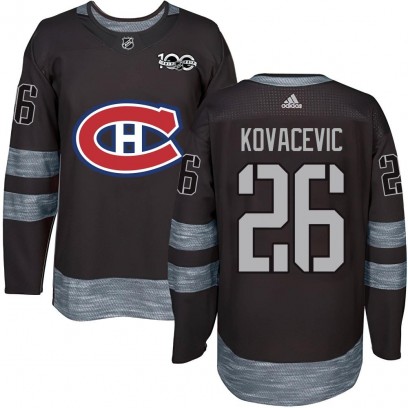 Men's Authentic Montreal Canadiens Johnathan Kovacevic 1917-2017 100th Anniversary Jersey - Black