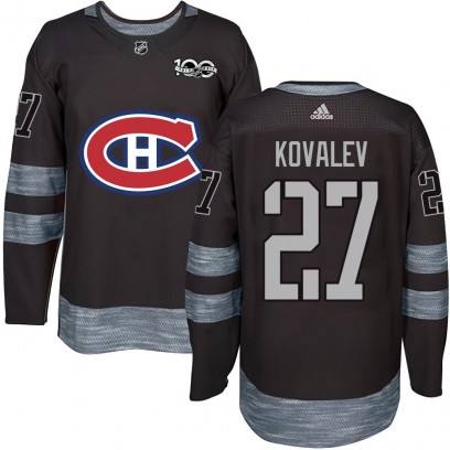 Men's Authentic Montreal Canadiens Alexei Kovalev 1917-2017 100th Anniversary Jersey - Black