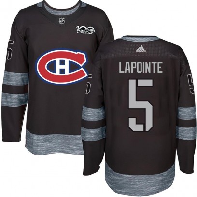 Men's Authentic Montreal Canadiens Guy Lapointe 1917-2017 100th Anniversary Jersey - Black