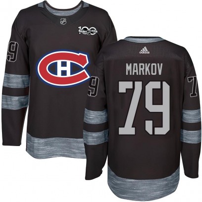 Men's Authentic Montreal Canadiens Andrei Markov 1917-2017 100th Anniversary Jersey - Black