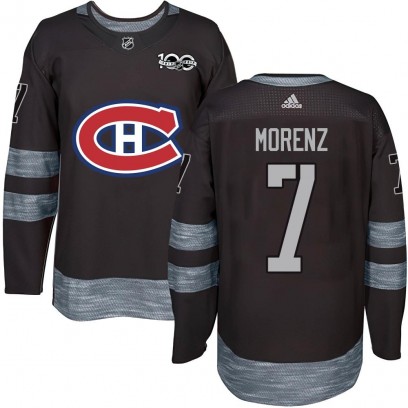 Men's Authentic Montreal Canadiens Howie Morenz 1917-2017 100th Anniversary Jersey - Black