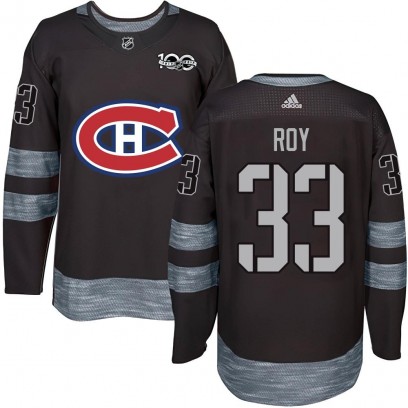 Men's Authentic Montreal Canadiens Patrick Roy 1917-2017 100th Anniversary Jersey - Black