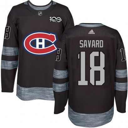 Men's Authentic Montreal Canadiens Serge Savard 1917-2017 100th Anniversary Jersey - Black