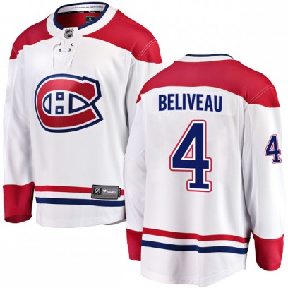 Men's Breakaway Montreal Canadiens Jean Beliveau Fanatics Branded Away Jersey - White