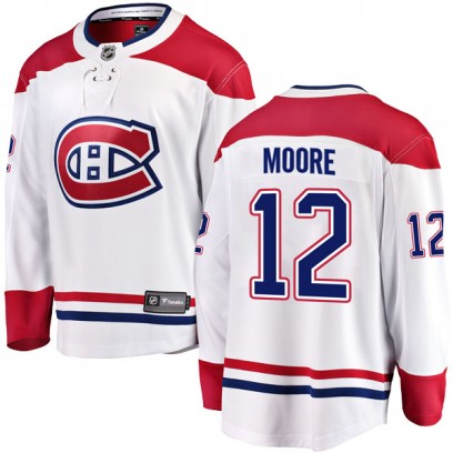 Men's Breakaway Montreal Canadiens Dickie Moore Fanatics Branded Away Jersey - White