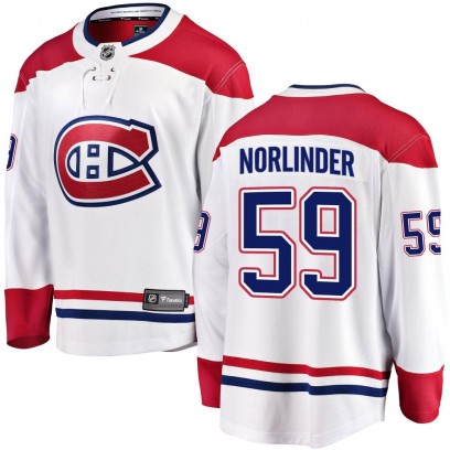Men's Breakaway Montreal Canadiens Mattias Norlinder Fanatics Branded Away Jersey - White
