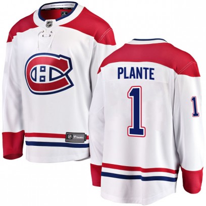 Men's Breakaway Montreal Canadiens Jacques Plante Fanatics Branded Away Jersey - White