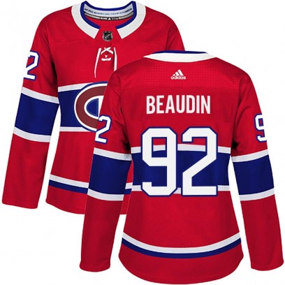 Women's Authentic Montreal Canadiens Nicolas Beaudin Adidas Home Jersey - Red