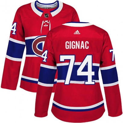 Women's Authentic Montreal Canadiens Brandon Gignac Adidas Home Jersey - Red