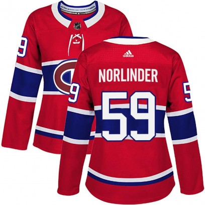 Women's Authentic Montreal Canadiens Mattias Norlinder Adidas Home Jersey - Red