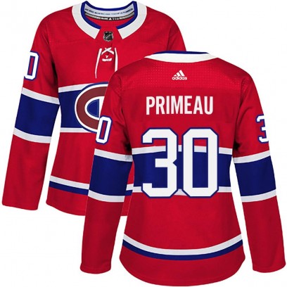 Women's Authentic Montreal Canadiens Cayden Primeau Adidas Home Jersey - Red