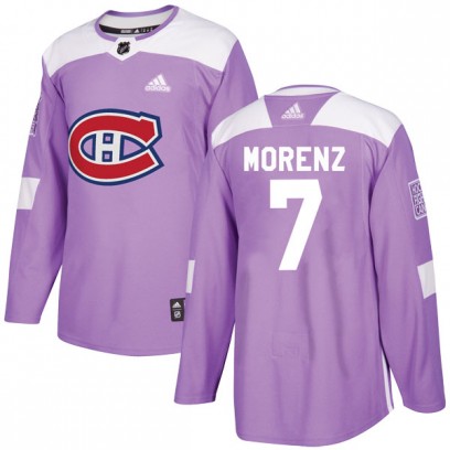 Youth Authentic Montreal Canadiens Howie Morenz Adidas Fights Cancer Practice Jersey - Purple