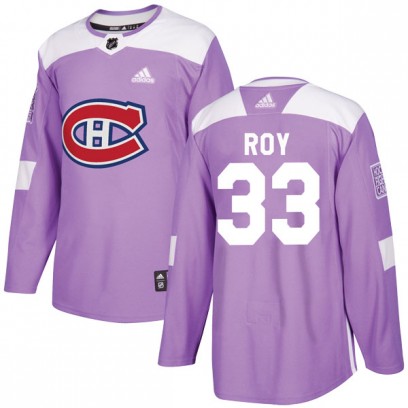 Youth Authentic Montreal Canadiens Patrick Roy Adidas Fights Cancer Practice Jersey - Purple