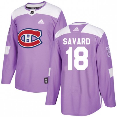 Youth Authentic Montreal Canadiens Serge Savard Adidas Fights Cancer Practice Jersey - Purple