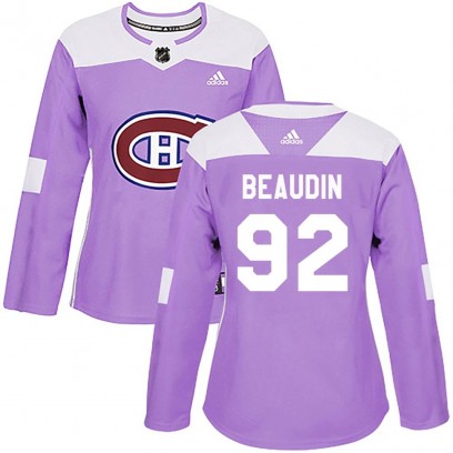 Women's Authentic Montreal Canadiens Nicolas Beaudin Adidas Fights Cancer Practice Jersey - Purple