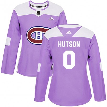 Women's Authentic Montreal Canadiens Lane Hutson Adidas Fights Cancer Practice Jersey - Purple