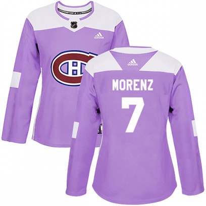 Women's Authentic Montreal Canadiens Howie Morenz Adidas Fights Cancer Practice Jersey - Purple