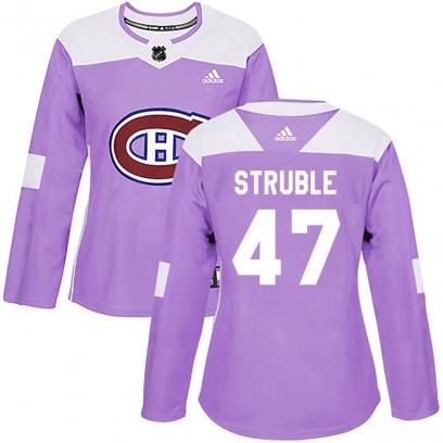Women's Authentic Montreal Canadiens Jayden Struble Adidas Fights Cancer Practice Jersey - Purple