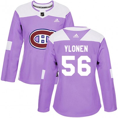 Women's Authentic Montreal Canadiens Jesse Ylonen Adidas Fights Cancer Practice Jersey - Purple