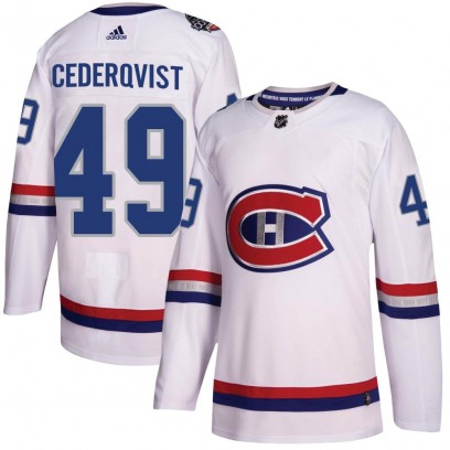 Men's Authentic Montreal Canadiens Filip Cederqvist Adidas 2017 100 Classic Jersey - White