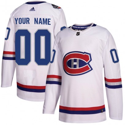 Men's Authentic Montreal Canadiens Custom Adidas Custom 2017 100 Classic Jersey - White