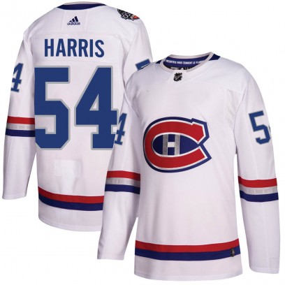 Men's Authentic Montreal Canadiens Jordan Harris Adidas 2017 100 Classic Jersey - White