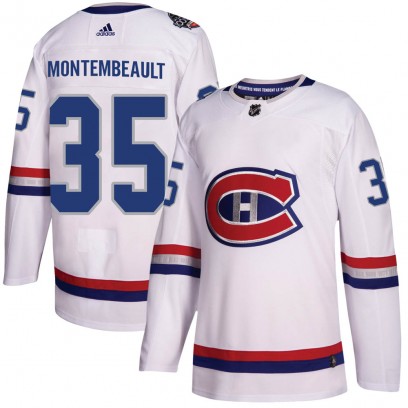 Men's Authentic Montreal Canadiens Sam Montembeault Adidas 2017 100 Classic Jersey - White
