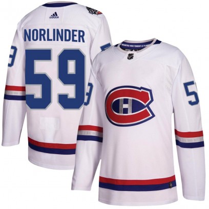 Men's Authentic Montreal Canadiens Mattias Norlinder Adidas 2017 100 Classic Jersey - White
