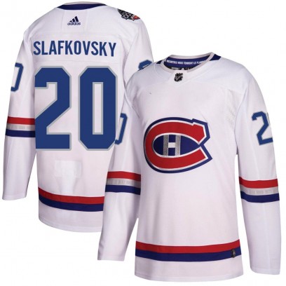 Men's Authentic Montreal Canadiens Juraj Slafkovsky Adidas 2017 100 Classic Jersey - White
