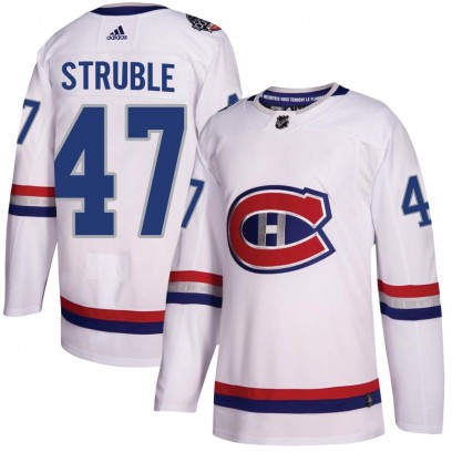 Men's Authentic Montreal Canadiens Jayden Struble Adidas 2017 100 Classic Jersey - White