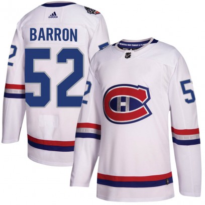 Youth Authentic Montreal Canadiens Justin Barron Adidas 2017 100 Classic Jersey - White