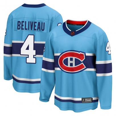 Men's Breakaway Montreal Canadiens Jean Beliveau Fanatics Branded Special Edition 2.0 Jersey - Light Blue