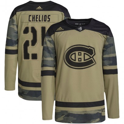 Men's Authentic Montreal Canadiens Chris Chelios Adidas Military Appreciation Practice Jersey - Camo
