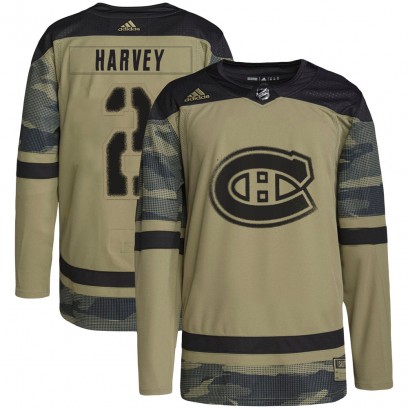 Men's Authentic Montreal Canadiens Doug Harvey Adidas Military Appreciation Practice Jersey - Camo