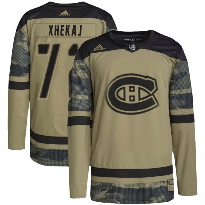Men's Authentic Montreal Canadiens Arber Xhekaj Adidas Military Appreciation Practice Jersey - Camo