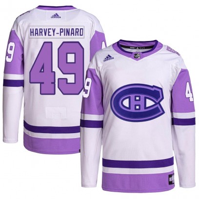 Youth Authentic Montreal Canadiens Rafael Harvey-Pinard Adidas Hockey Fights Cancer Primegreen Jersey - White/Purple