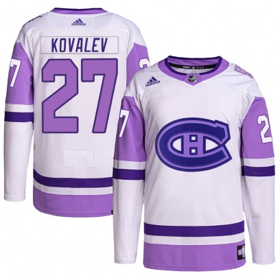 Youth Authentic Montreal Canadiens Alexei Kovalev Adidas Hockey Fights Cancer Primegreen Jersey - White/Purple