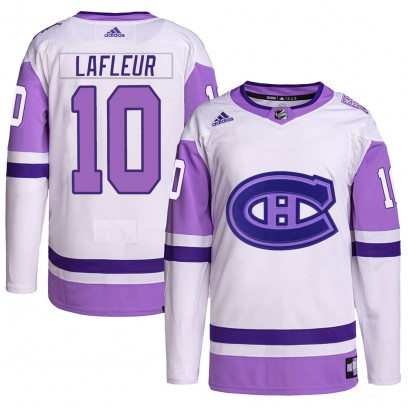 Youth Authentic Montreal Canadiens Guy Lafleur Adidas Hockey Fights Cancer Primegreen Jersey - White/Purple