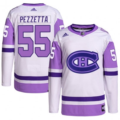 Youth Authentic Montreal Canadiens Michael Pezzetta Adidas Hockey Fights Cancer Primegreen Jersey - White/Purple