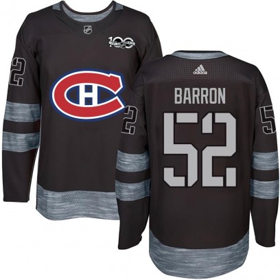 Youth Authentic Montreal Canadiens Justin Barron 1917-2017 100th Anniversary Jersey - Black