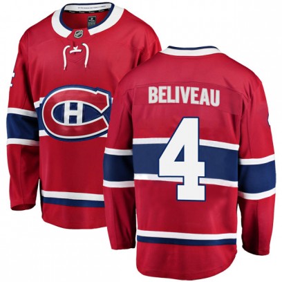 Men's Breakaway Montreal Canadiens Jean Beliveau Fanatics Branded Home Jersey - Red