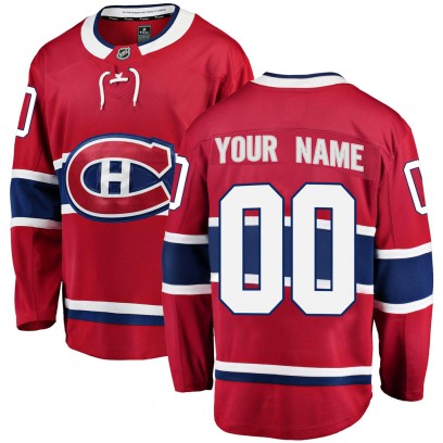 Men's Breakaway Montreal Canadiens Custom Fanatics Branded Custom Home Jersey - Red
