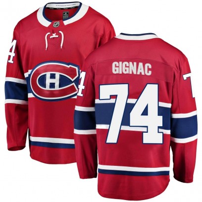 Men's Breakaway Montreal Canadiens Brandon Gignac Fanatics Branded Home Jersey - Red