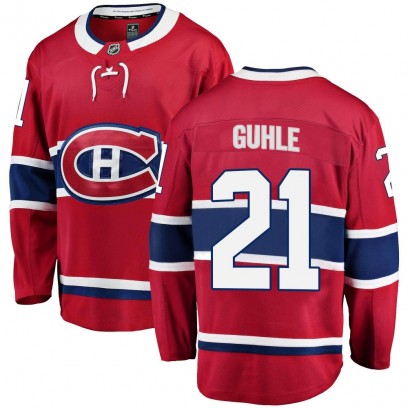 Men's Breakaway Montreal Canadiens Kaiden Guhle Fanatics Branded Home Jersey - Red