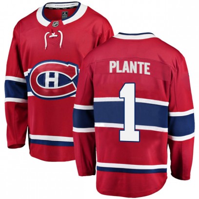 Men's Breakaway Montreal Canadiens Jacques Plante Fanatics Branded Home Jersey - Red